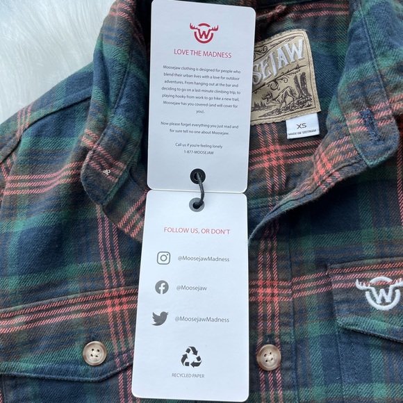 🆕 Moosejaw Men's Plaid Flannel Shirt XS Multicolor Long Sleeve Casual Unisex - Picture 7 of 10